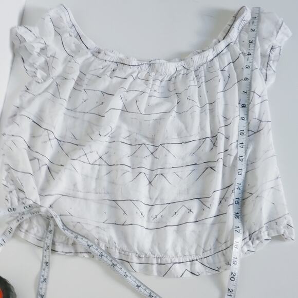 Cloth & Stone Purple White Tie-Dye Short Cap Sleeve Flowy Blouse Top L - Picture 3 of 8